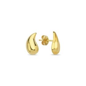 Nereze 925 Ayar Gold Kaplama Gözyaşı Damlası Göz Yaşı Kadın Gümüş Küpe