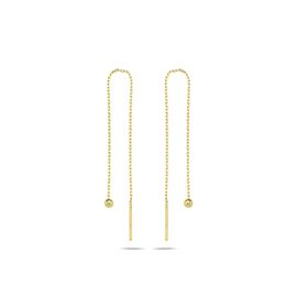 Nereze 925 Ayar Gold Kaplama Minik Toplu Zincir Kadın Gümüş Küpe
