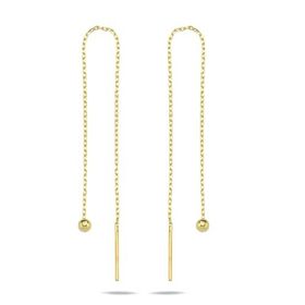 Nereze 925 Ayar Gold Kaplama Minik Toplu Zincir Kadın Gümüş Küpe