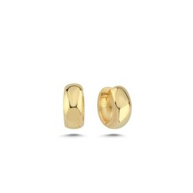 Nereze 925 Ayar Gold Kaplama Tombul 15 mm Halka Gümüş Küpe