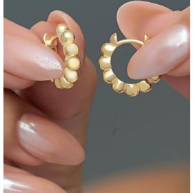 Nereze 925 Ayar Gold Kaplama Toplu 15 mm Halka Gümüş Küpe