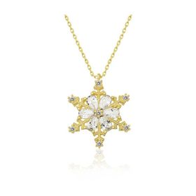 Nereze 925 Ayar Gold Kar Kadın Gümüş Kolye
