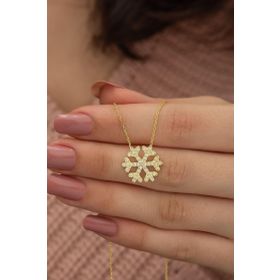 Nereze 925 Ayar Gold Kartanesi Kadın Gümüş Kolye