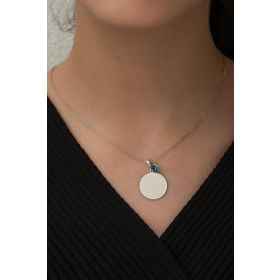 Nereze 925 Ayar Gümüş Ayetel Kürsi Plaka Kadın Gümüş Kolye