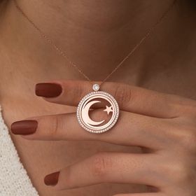 Nereze 925 Ayar Gümüş Ayyıldız Kadın Gümüş Kolye