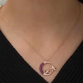 Nereze 925 Ayar Gümüş Ayyıldız Sonsuzluk Kadın Gümüş Kolye