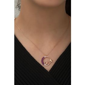 Nereze 925 Ayar Gümüş Ayyıldız Sonsuzluk Kadın Gümüş Kolye
