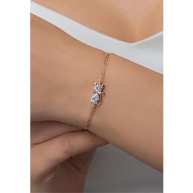 Nereze 925 Ayar Gümüş Beyaz Taşlı Kedi Bileklik