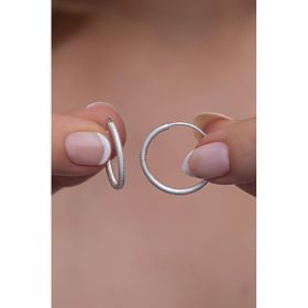 Nereze 925 Ayar Gümüş Çizgili Tasarım 16 mm Halka Küpe