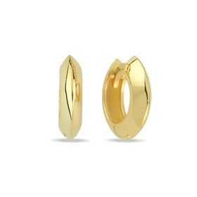 Nereze 925 Ayar Gümüş Gold Kaplama 15 mm Halka Şarnel Küpe