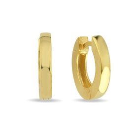 Nereze 925 Ayar Gümüş Gold Kaplama 15 mm Köşeli Halka Küpe