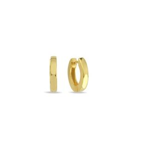 Nereze 925 Ayar Gümüş Gold Kaplama 15 mm Köşeli Halka Küpe