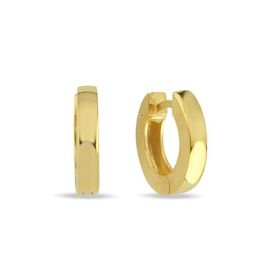 Nereze 925 Ayar Gümüş Gold Kaplama 15 mm Köşeli Halka Küpe