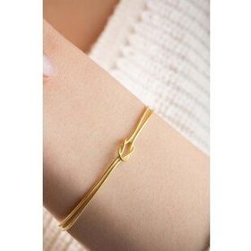 Nereze 925 Ayar Gümüş Gold Kaplama Düğüm Model Bileklik