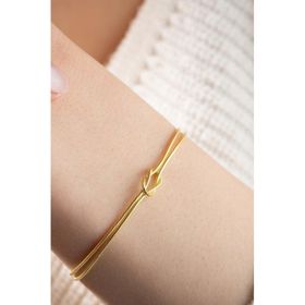 Nereze 925 Ayar Gümüş Gold Kaplama Düğüm Model Bileklik