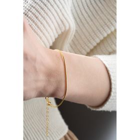 Nereze 925 Ayar Gümüş Gold Kaplama İtalyan Sade Zincir Bileklik