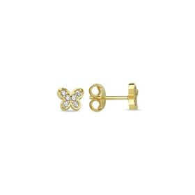 Nereze 925 Ayar Gümüş Gold Kaplama Minik Kelebek Küpe