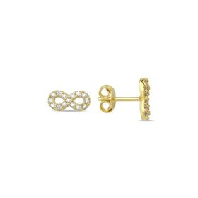 Nereze 925 Ayar Gümüş Gold Kaplama Minik Sonsuzluk Küpe