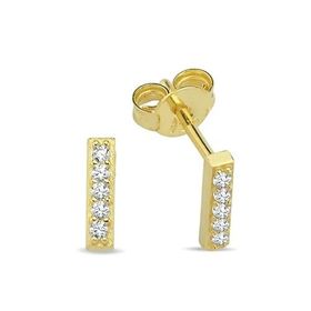 Nereze 925 Ayar Gümüş Gold Kaplama Minimal Çubuk Küpe