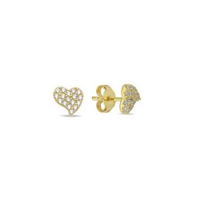 Nereze 925 Ayar Gümüş Gold Kaplama Minimal Kalp Küpe