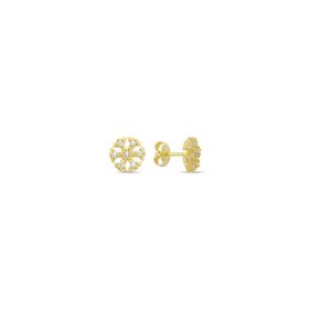 Nereze 925 Ayar Gümüş Gold Kaplama Minimal Kartanesi Küpe