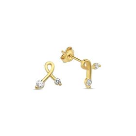 Nereze 925 Ayar Gümüş Gold Kaplama Minimal Kurdele Küpe