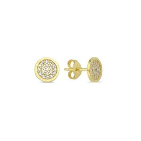 Nereze 925 Ayar Gümüş Gold Kaplama Minimal Yuvarlak Küpe
