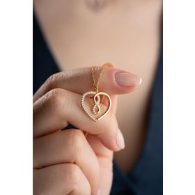 Nereze 925 Ayar Gümüş Gold Kaplama Sonsuzluk Kalp Kolye
