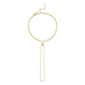 Nereze 925 Ayar Gümüş Gold Kaplama Yıldız Model Şahmeran Bileklik