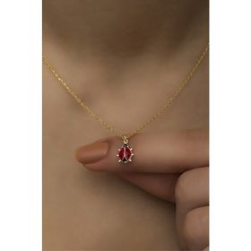 Nereze 925 Ayar Gümüş Gold Minik Uğur Böceği Kolye