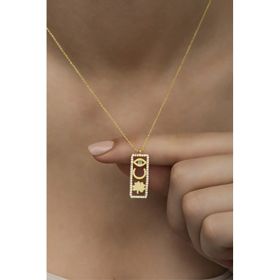 Nereze 925 Ayar Gümüş Gold Şans Figürlü Şans Kadın Kolye