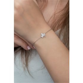 Nereze 925 Ayar Gümüş Minik Çınar Yaprağı Kadın Gümüş Bileklik