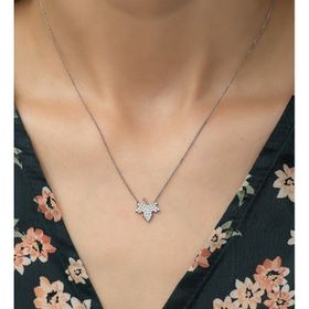 Nereze 925 Ayar Gümüş Minik Çınar Yaprağı Kadın Gümüş Kolye