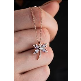 Nereze 925 Ayar Gümüş Mor Zirkon Taşlı Yusufcuk Model Kolye