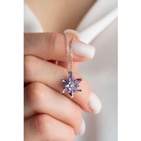 Nereze 925 Ayar Gümüş Rodyumlu Lotus Çiçeği Kolye
