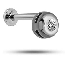 Nereze 925 Ayar Gümüş Rodyumlu Minimal Zirkon Taşlı Pırlanta Montürlü Tragus Piercing