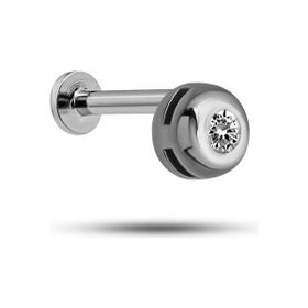 Nereze 925 Ayar Gümüş Rodyumlu Minimal Zirkon Taşlı Pırlanta Montürlü Tragus Piercing