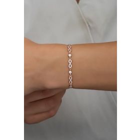 Nereze 925 Ayar Gümüş Rose 3'lü Sonsuzluk Model Zirkon Taşlı Bileklik