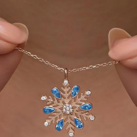 Nereze 925 Ayar Gümüş Rose Kaplama Aquamarin Taşlı Kartanesi Kolye