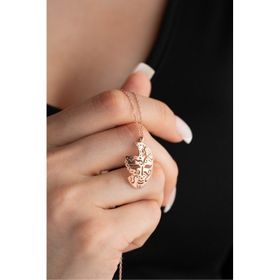 Nereze 925 Ayar Gümüş Rose Kaplama Maske Model Kolye