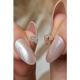 Nereze 925 Ayar Gümüş Rose Kaplama Minimal Kalp Küpe