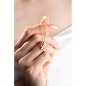 Nereze 925 Ayar Gümüş Rose Yıldız Detaylı Kartanesi Kolye