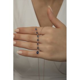 Nereze 925 Ayar Gümüş Süzme Sıralı Damla Mavi Taşlı Kadın Kolye