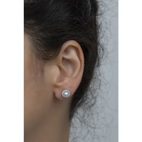 Nereze 925 Ayar Gümüş Tektaş İnci Küpe