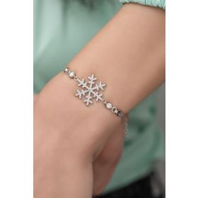 Nereze 925 Ayar Gümüş Zirkon Taşlı Kartanesi Bileklik