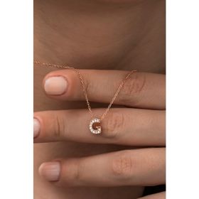 Nereze 925 Ayar Harf 3 Boyutlu G Harfi Kadın Gümüş Kolye