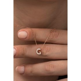 Nereze 925 Ayar Harf 3 Boyutlu G Harfi Kadın Gümüş Kolye