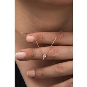 Nereze 925 Ayar Harf 3 Boyutlu P Harfi Kadın Gümüş Kolye