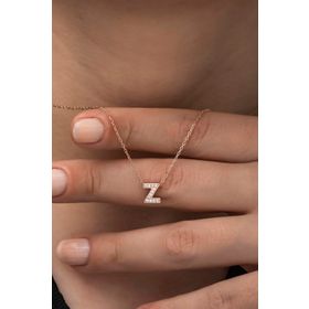 Nereze 925 Ayar Harf 3 Boyutlu Z Harfi Kadın Gümüş Kolye