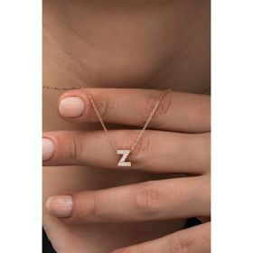 Nereze 925 Ayar Harf 3 Boyutlu Z Harfi Kadın Gümüş Kolye